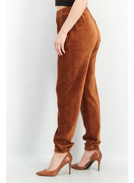 French Connection Women Regular Fit Textured Jogger Pants, Brown  - Image 2