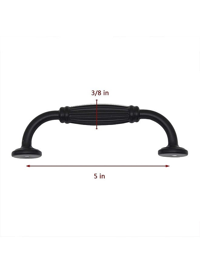 2pcs 5" Cabinet Pulls Handles for Cabinets  Cabinet Hardware Kitchen  5"Hole CenteMatte Black Zinc Alloy - Image 3