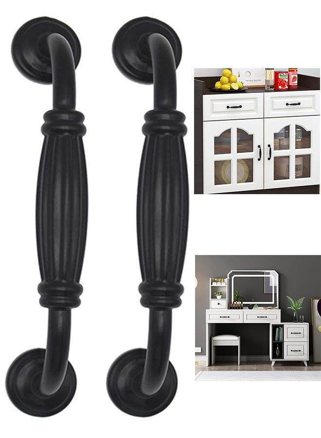 2pcs 5" Cabinet Pulls Handles for Cabinets  Cabinet Hardware Kitchen  5"Hole CenteMatte Black Zinc Alloy - Image 1