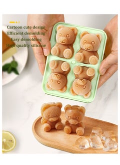 Ssovi Little Bear Ice Cube Mold Silicone Ice Grid Household Internet Celebrity Ice Cream Ice Cream Ice Hockey Ice Box Ice Mold  - Image 3