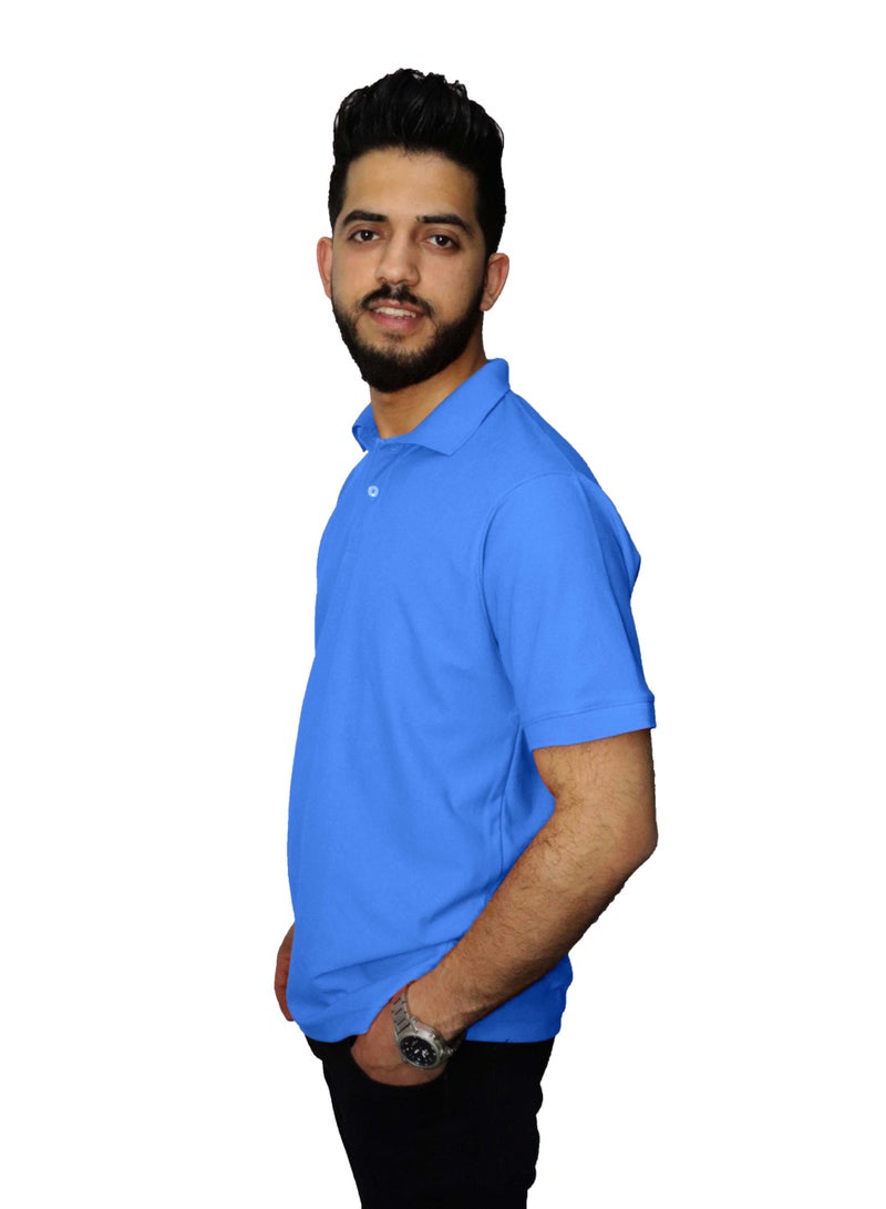 OneHand Casual Polo T-Shirt Cotton - blue sky - Image 2