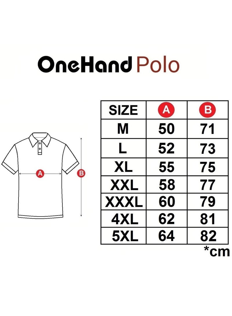 OneHand Casual Polo T-Shirt Cotton - blue sky - Image 5