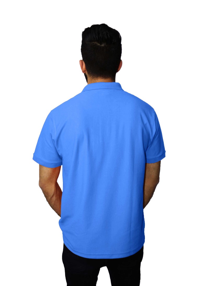 OneHand Casual Polo T-Shirt Cotton - blue sky - Image 3