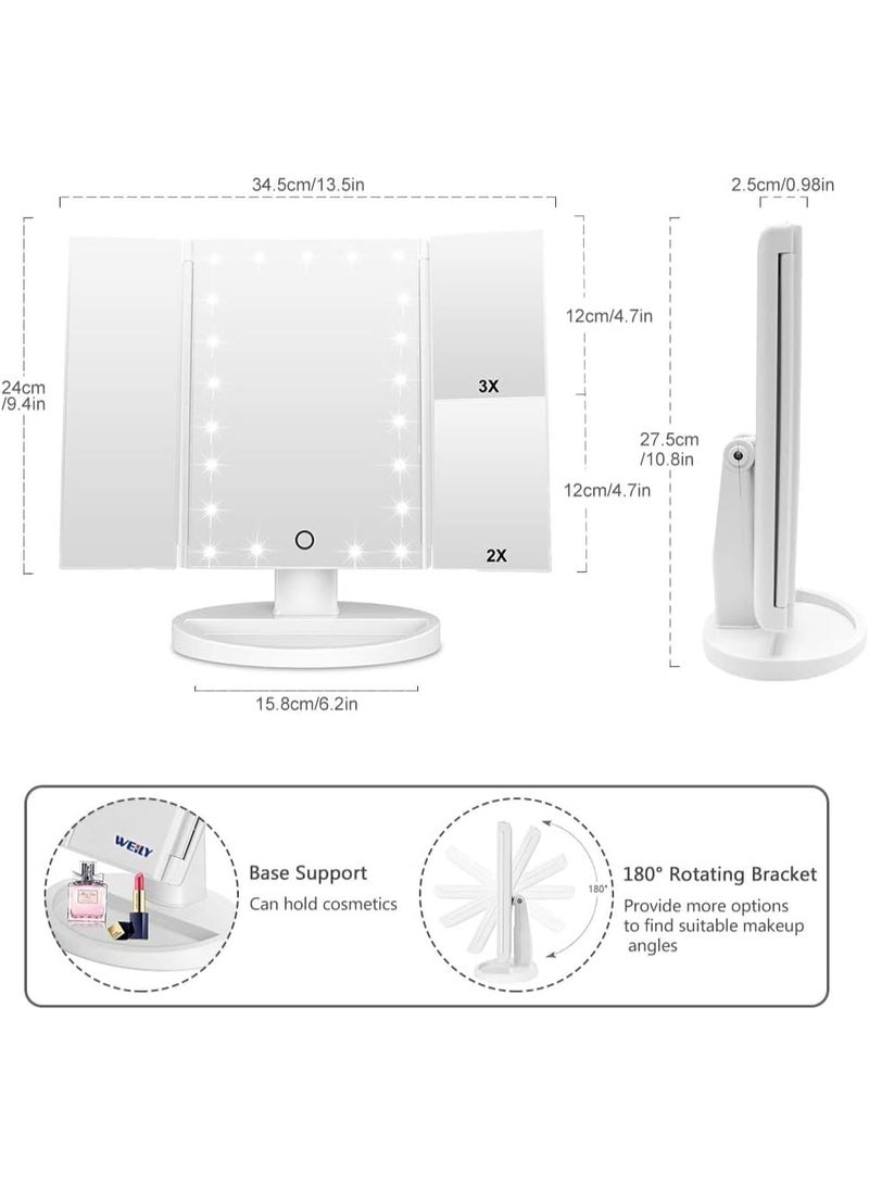 Lighted mirror with 21 LED lights, touch screen and zoom feature - Image 3