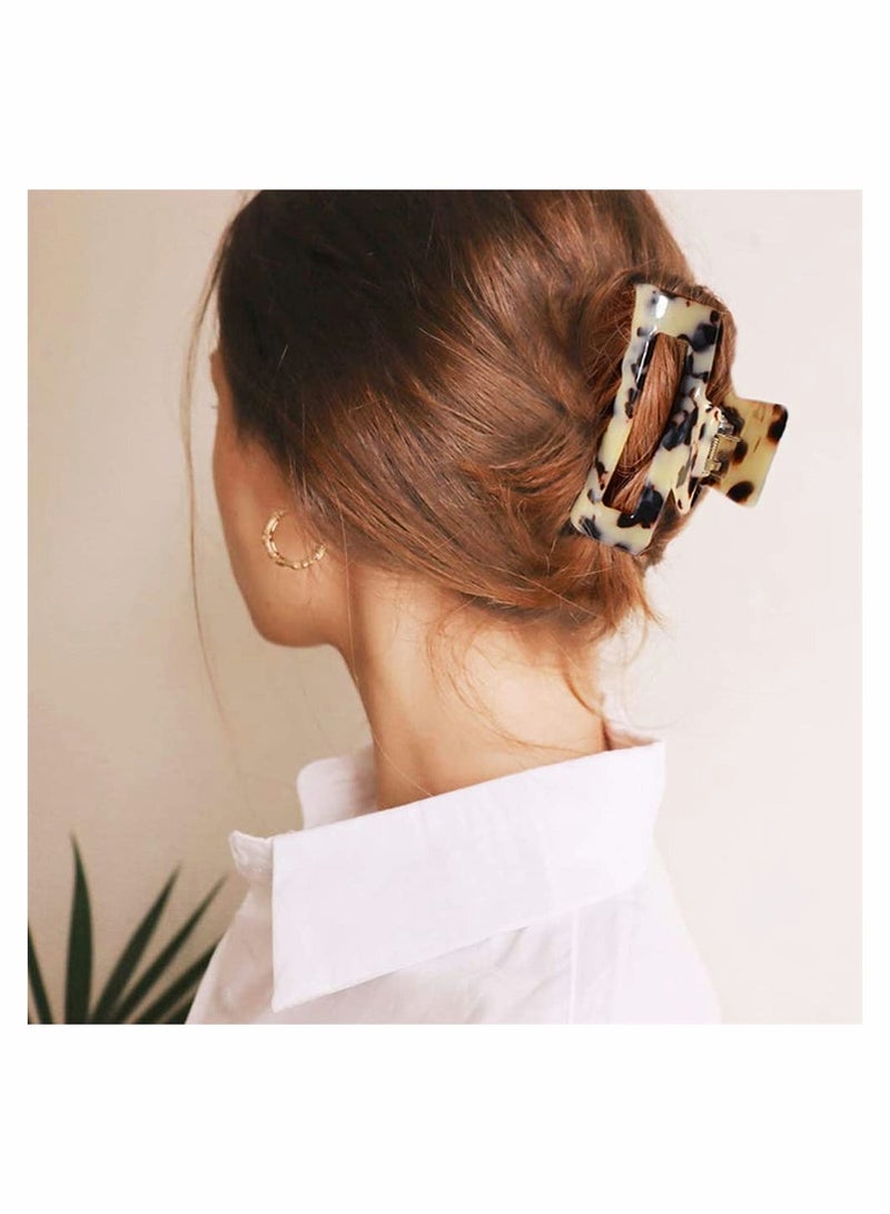 Hair Clips 2 Color Big Claw 3.35 Inch for Women Girls Thin Design Leopard Print Strong Hold Thick - Image 3