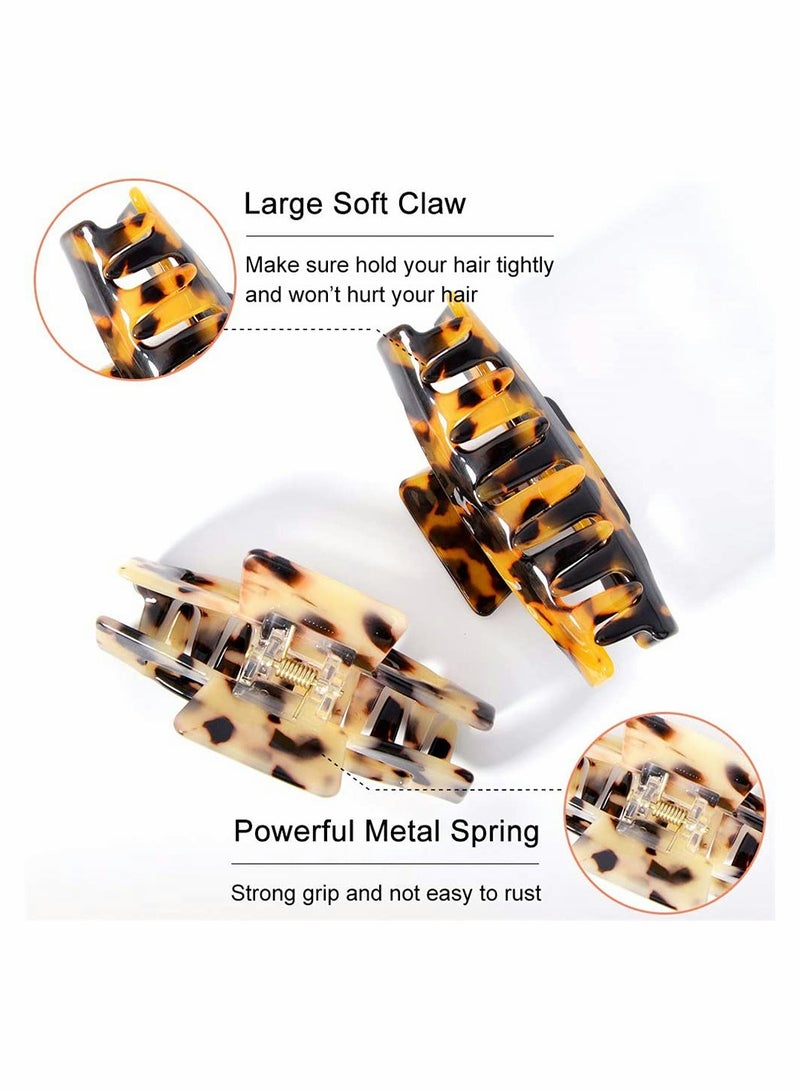 Hair Clips 2 Color Big Claw 3.35 Inch for Women Girls Thin Design Leopard Print Strong Hold Thick - Image 5