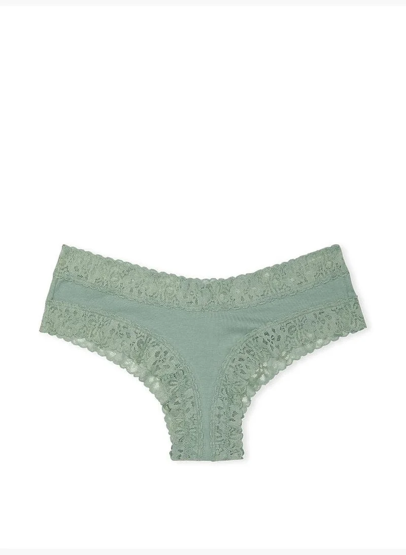 Victoria's Secret Stretch Cotton Lace-waist Cheeky Panty