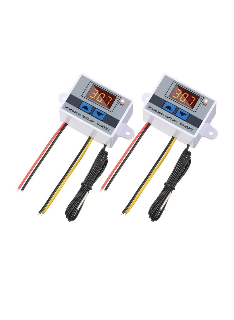 Excefore Digital Temperature Controller LED Thermostat Switch,Temperature Relay Switch Module Programmable Minus 50 to 110 Degree Heating Cooling Thermostat (12V 10A 120W) (2 Pieces)  - Image 1