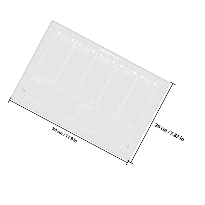Whiteboard Marker and Push Pins Acrylic Dry Erase Memo Planning Board for Office Home - Image 3