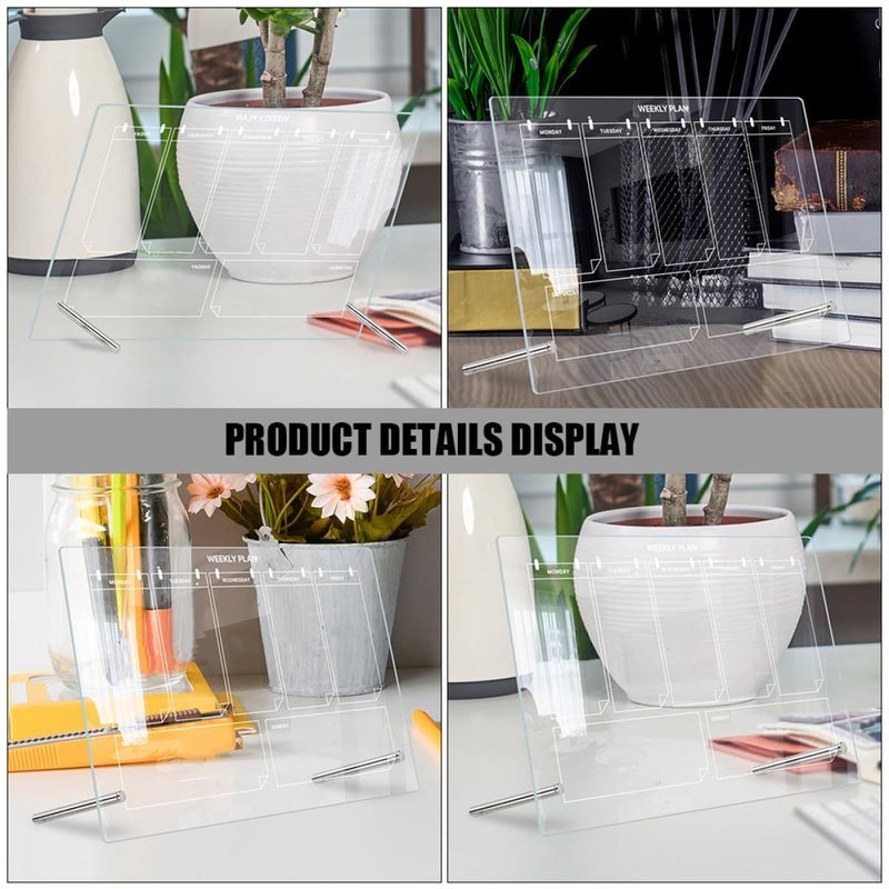 Whiteboard Marker and Push Pins Acrylic Dry Erase Memo Planning Board for Office Home - Image 5