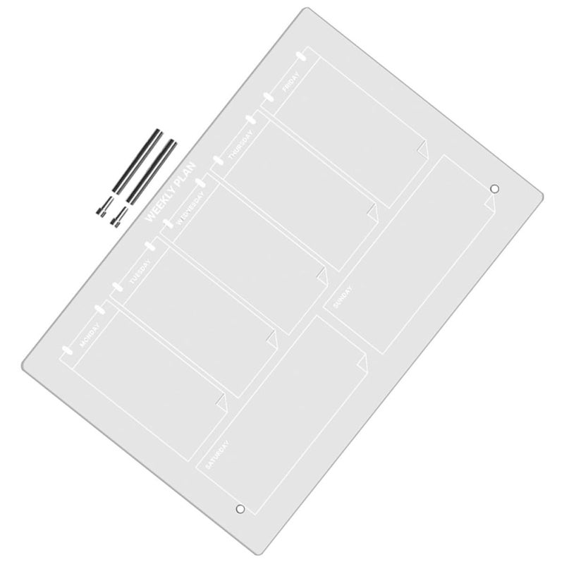 Whiteboard Marker and Push Pins Acrylic Dry Erase Memo Planning Board for Office Home - Image 2