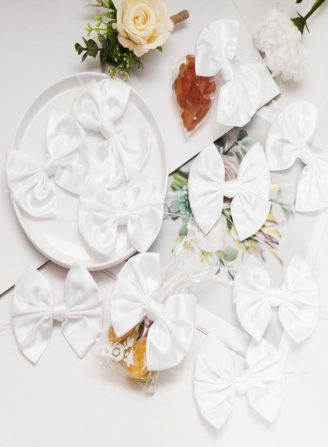 Sdfvsdg 24 Pcs Satin White Ribbon Twist Tie Bows for Treat Bags 3.5inches White Bows for Crafts Premade Bows Decorating Gifts Wrapping Bows for Pop Candy Apples Cake Bakery Wedding Party - Image 5