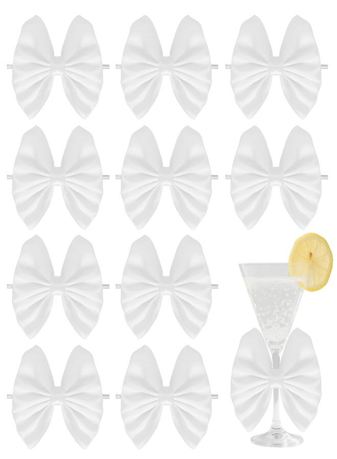 Sdfvsdg 24 Pcs Satin White Ribbon Twist Tie Bows for Treat Bags 3.5inches White Bows for Crafts Premade Bows Decorating Gifts Wrapping Bows for Pop Candy Apples Cake Bakery Wedding Party - Image 1