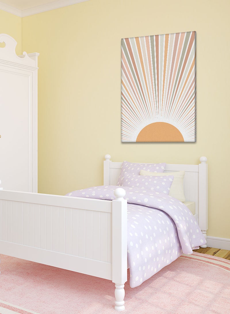 لوحة كانفاس على إطار خشبي بتصميم اشعة الشمس، للمنزل، غرفة المعيشة، المكتب، الديكور - Image 2