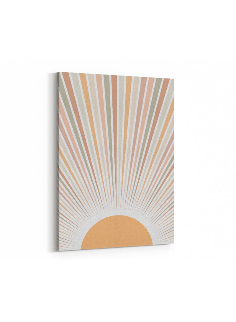 لوحة كانفاس على إطار خشبي بتصميم اشعة الشمس، للمنزل، غرفة المعيشة، المكتب، الديكور - Image 4
