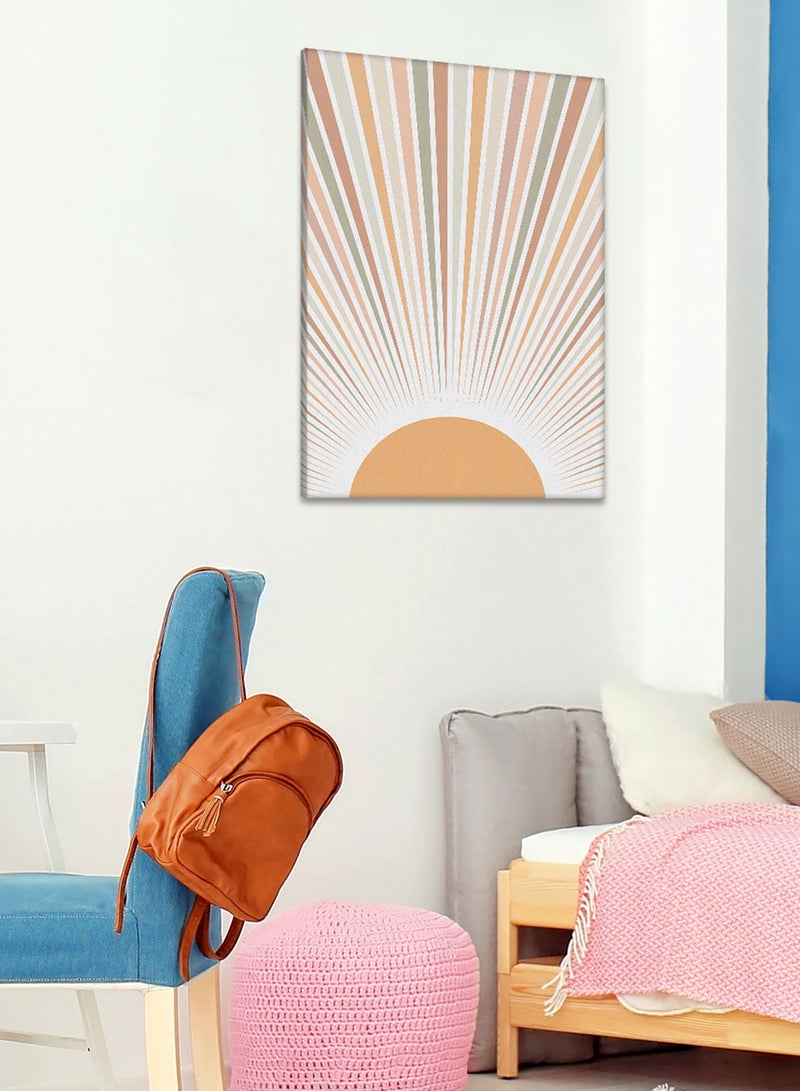 لوحة كانفاس على إطار خشبي بتصميم اشعة الشمس، للمنزل، غرفة المعيشة، المكتب، الديكور - Image 3