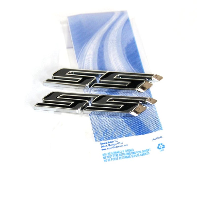 يوآو - OEM® 2 قطع شعارات معدنية كروم 3D لسيارة كامارو شيفروليه GM (2 قطع سوداء)