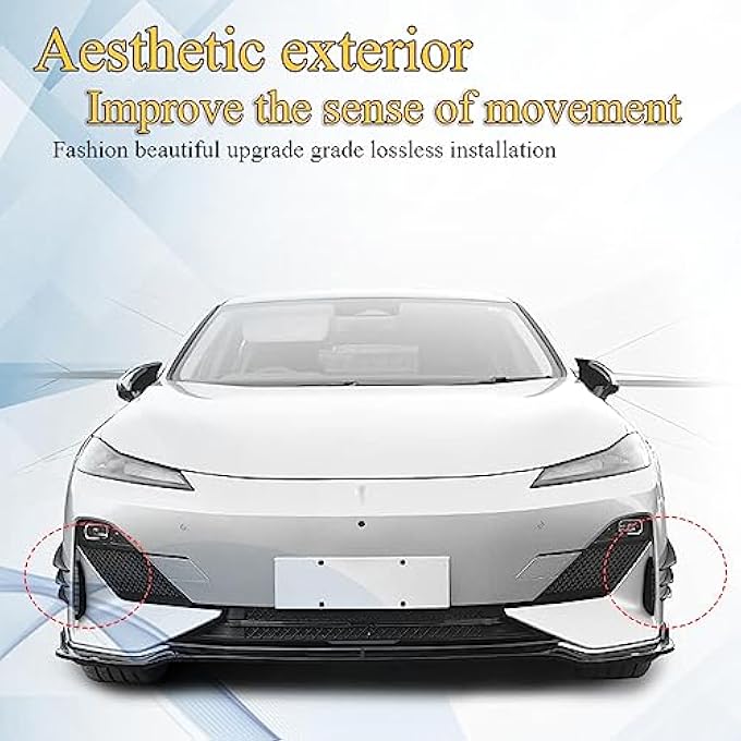 GKmow Pack-6 Car Spoiler Canards Kit, Universal Auto Front Bumper Lip Splitter, Body Anti-Collision Diffuser, Exterior Soft Rubber Decorative Stickers (Glossy Black) - Image 5