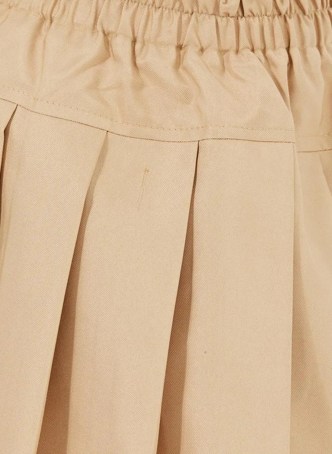 Styli Styli Elastic Waistband Pleated Preppy Skirt