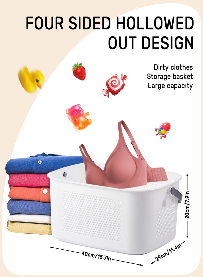أوربازار حقيبة سلة غسيل كبيرة سعة 26 لتر، سلة ملابس متسخة، سلة غسيل مع مقبض، دلو تخزين لعبة، متين ومناسب للحمام، غرفة النوم، الشرفة، الحمام، غرفة المعيشة - Image 3