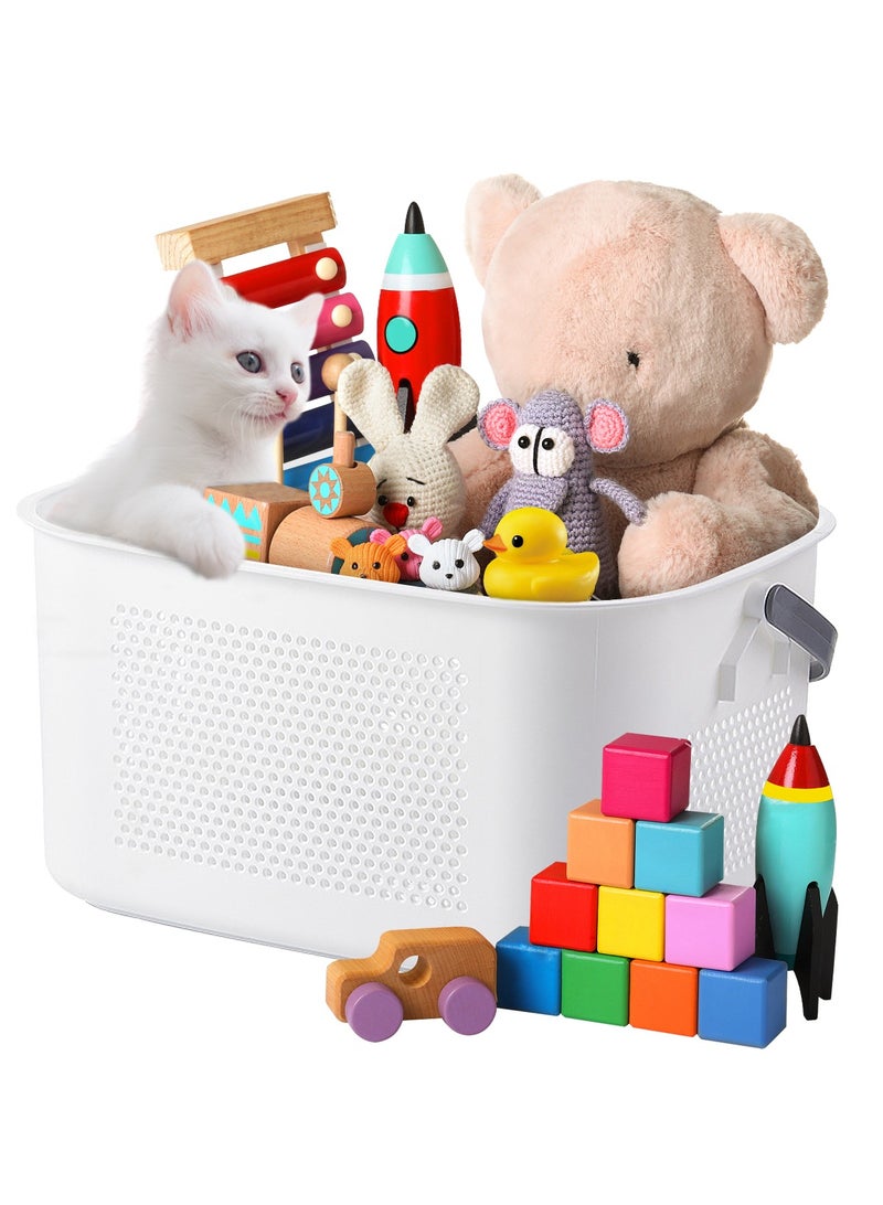 أوربازار حقيبة سلة غسيل كبيرة سعة 26 لتر، سلة ملابس متسخة، سلة غسيل مع مقبض، دلو تخزين لعبة، متين ومناسب للحمام، غرفة النوم، الشرفة، الحمام، غرفة المعيشة - Image 2