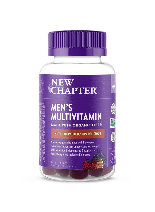 New Chapter حلوى جيلاتينية متعددة الفيتامينات للرجال تحتوي على سكر أقل بنسبة 66%، فيتامينات جيلاتينية للرجال تحتوي على فيتامين سي وفيتامين د3 والزنك، خالية من الجلوتين من نونجمو، 75 قطعة - Image 2