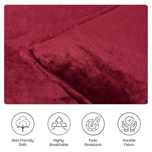 FRESH FROM LOOM All Side Elastic King Size Bedsheet |Premium Fitted Winter Soft Fur Bed Sheet with 2 Pillow Cover | Woollen Feel Bedsheet (Size - 78 x 72 Inches (Fit up to 8 Inch) | Maroon) - Image 2