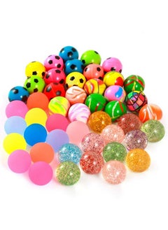 48 Pieces 4 Style 25Mm Bouncy Balls Bulk Set Include Mixed Colour Ball Series Neon Ball Series Football Series And Gold Powder Ball Series For Party Bag Fillers