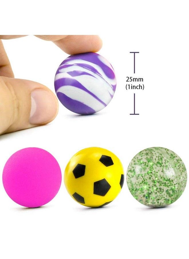 Pllieay - 48 Pieces 4 Style 25Mm Bouncy Balls Bulk Set Include Mixed Colour Ball Series Neon Ball Series Football Series And Gold Powder Ball Series For Party Bag Fillers - Image 1