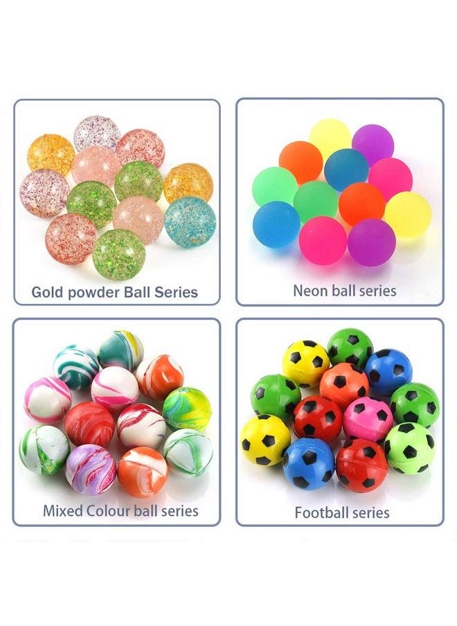 Pllieay - 48 Pieces 4 Style 25Mm Bouncy Balls Bulk Set Include Mixed Colour Ball Series Neon Ball Series Football Series And Gold Powder Ball Series For Party Bag Fillers - Image 1