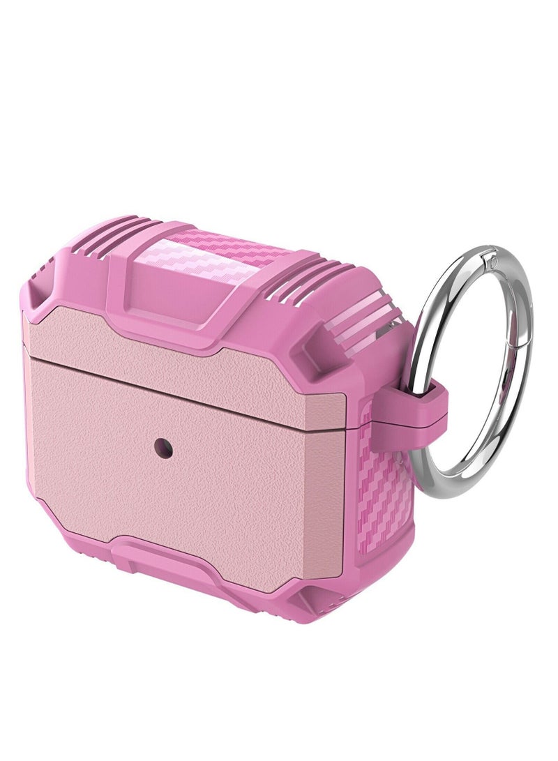 Contex Military Grade Full Body Protective Case Compatible With Air pods 3 2021, with Key chain (Pink) - Image 1