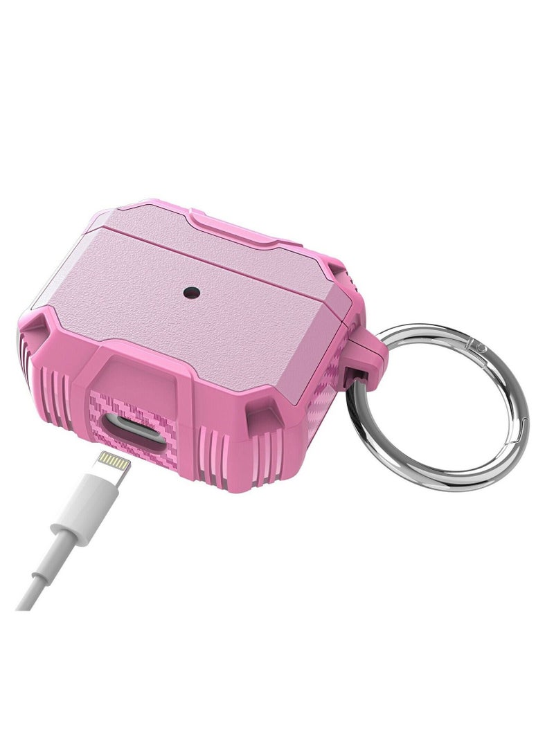 Contex Military Grade Full Body Protective Case Compatible With Air pods 3 2021, with Key chain (Pink) - Image 3