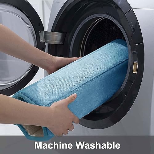 Buganda Memory Foam Bath Mat, 24" x 16", Ultra Soft and Non-Slip Bathroom Rugs, Water Absorbent and Machine Washable Bath Rug for Bathroom, Shower, and Tub, Blue - Image 5