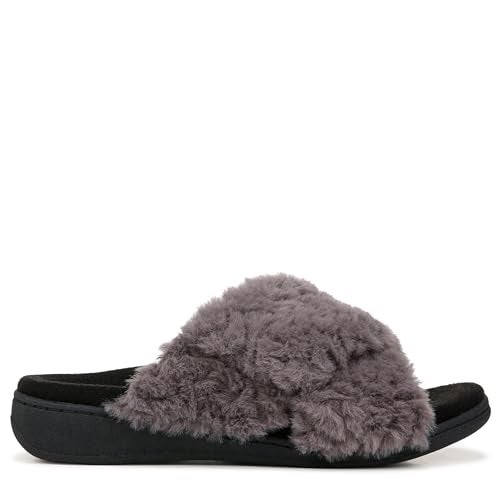 Vionic Women's Relax Ii Slides Charcoal Grey Fabric 8 Medium - Image 3
