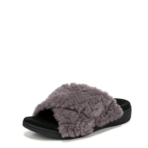 Vionic Women's Relax Ii Slides Charcoal Grey Fabric 8 Medium - Image 5