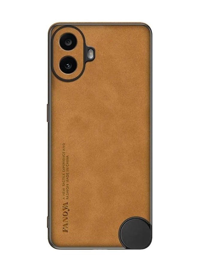 Case Compatible with Nothing CMF Phone 1, Plain Leather Case Matte Silicone Bumper Anti-Fingerprint Shockproof Protective Back Cover for Nothing CMF Phone 1