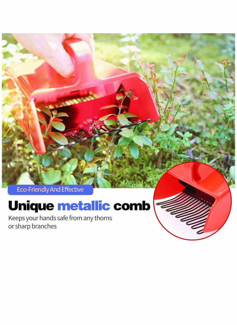 SYOSI - Berry Picker Portable Handheld Scoop Comb Tool Fruit Foraging Harvesting Collector with Ergonomic Soft Touch Handle Reinforced Coated Teeth for Cranberries Blueberries lingonberries Blackberries - Image 1
