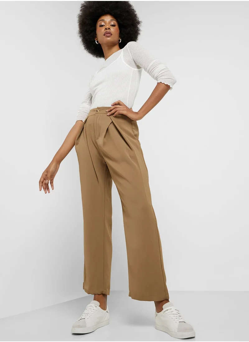 ELLA High Waist Pleat Detail Pants
