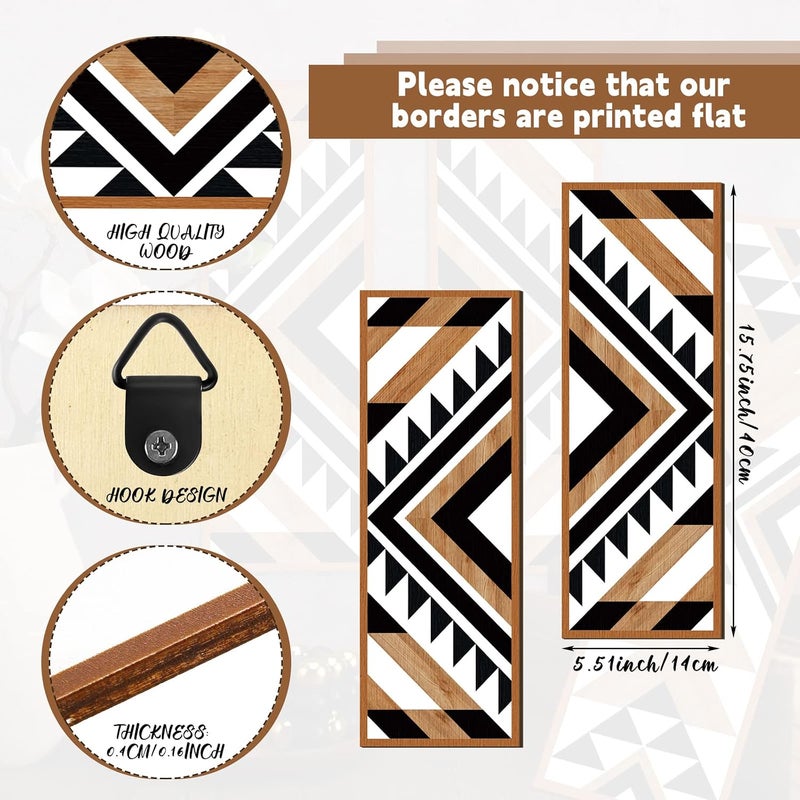 Tatuo Local market compliant trusted quality 6 Pcs Farmhouse Southwest Home Wall Decor Frame Wall Hanging Boho Modern Abstract Art Prints Wooden Decorations for Bedroom Bathroom Apartment Mexican Farmhouse Wall Decor(Rectangle) Temp fluctuation resistant crafted quality - Image 3