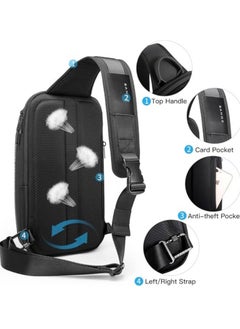 BANGE Waterproof And Durable Messenger Bag, Men's Chest Bag Shoulder Bag Messenger Bag Men Backpack...  - Image 2