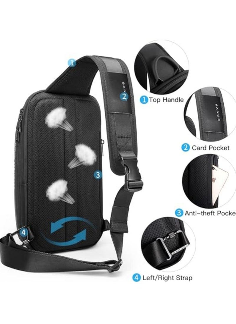 BANGE Waterproof And Durable Messenger Bag, Men's Chest Bag Shoulder Bag Messenger Bag Men Backpack...  - Image 2