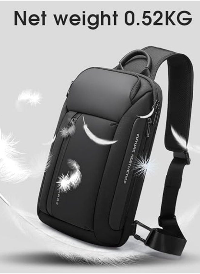 BANGE Waterproof And Durable Messenger Bag, Men's Chest Bag Shoulder Bag Messenger Bag Men Backpack...  - Image 3