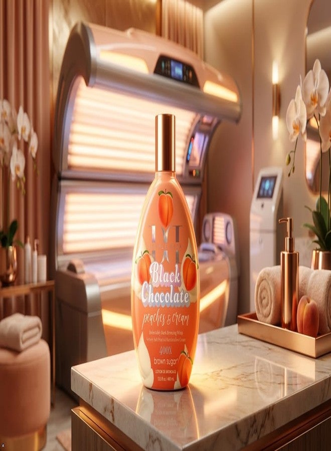 Brown Sugar Peaches & Cream 400X Double Dark Black Chocolate Bronzing Whip Tanning Lotion – Ultra Rich Skin Softening Formula for Deep, Long-Lasting Color – 13.5 oz - Image 3
