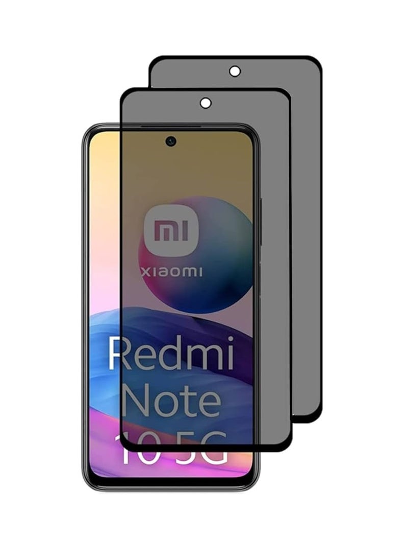Super 2 Pieces Tempered Glass Screen Protector Anti-Spy Privacy Designed For Xiaomi Redmi Note 10 5G Full Screen Coverage And Bubble Free - Image 1