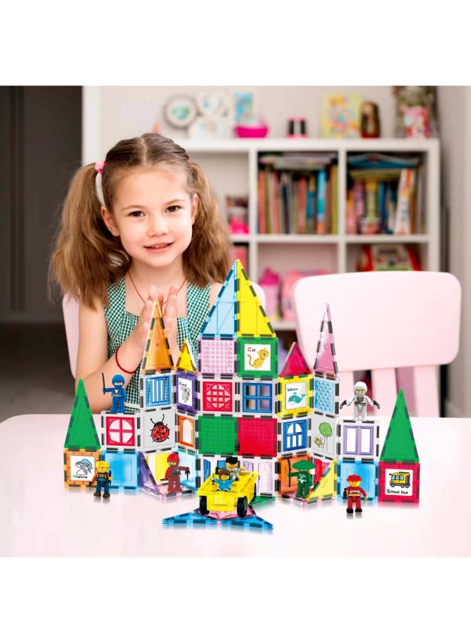 PicassoTiles Picasso Magnetic Tiles with 4Characters 100-pieces - Image 2