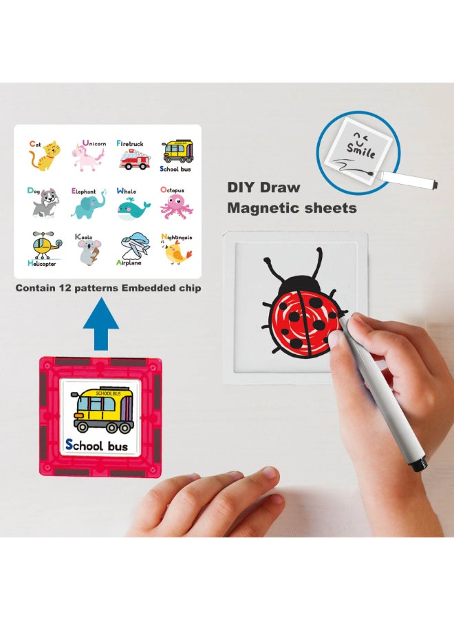 PicassoTiles Picasso Magnetic Tiles with 4Characters 100-pieces - Image 4