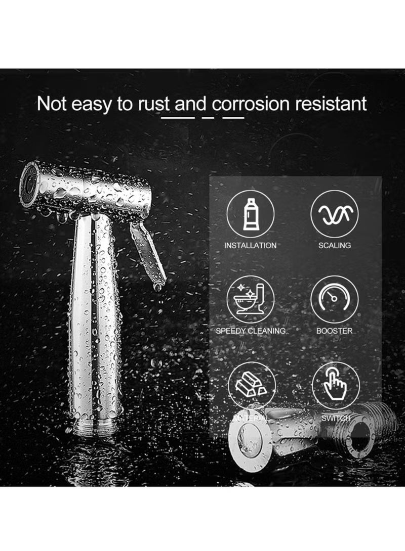 ZedAura Premium Handheld Bidet Sprayer (Shattaf) – 304 Stainless Steel, Brushed Finish, Ergonomic Nozzle, Tank or Wall Mount, Ideal for Personal Hygiene, Diaper Rinsing & Pet Bathing - Image 4