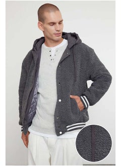 trendyol Anthracite Unisex Fit Elastic Detailed Hooded Winter Coat TMNAW25MO00015  - Image 1