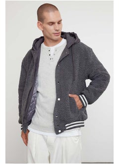 trendyol Anthracite Unisex Fit Elastic Detailed Hooded Winter Coat TMNAW25MO00015  - Image 2