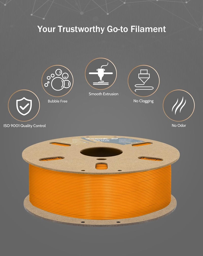 DURAMIC 3D PLA+ Filament 1.75mm 1Kg Orange, PLA Plus Filament 1Kg Spool(2.2lbs) Tougher and Stronger, Dimensional Accuracy Probability +/- 0.02mm - Image 5